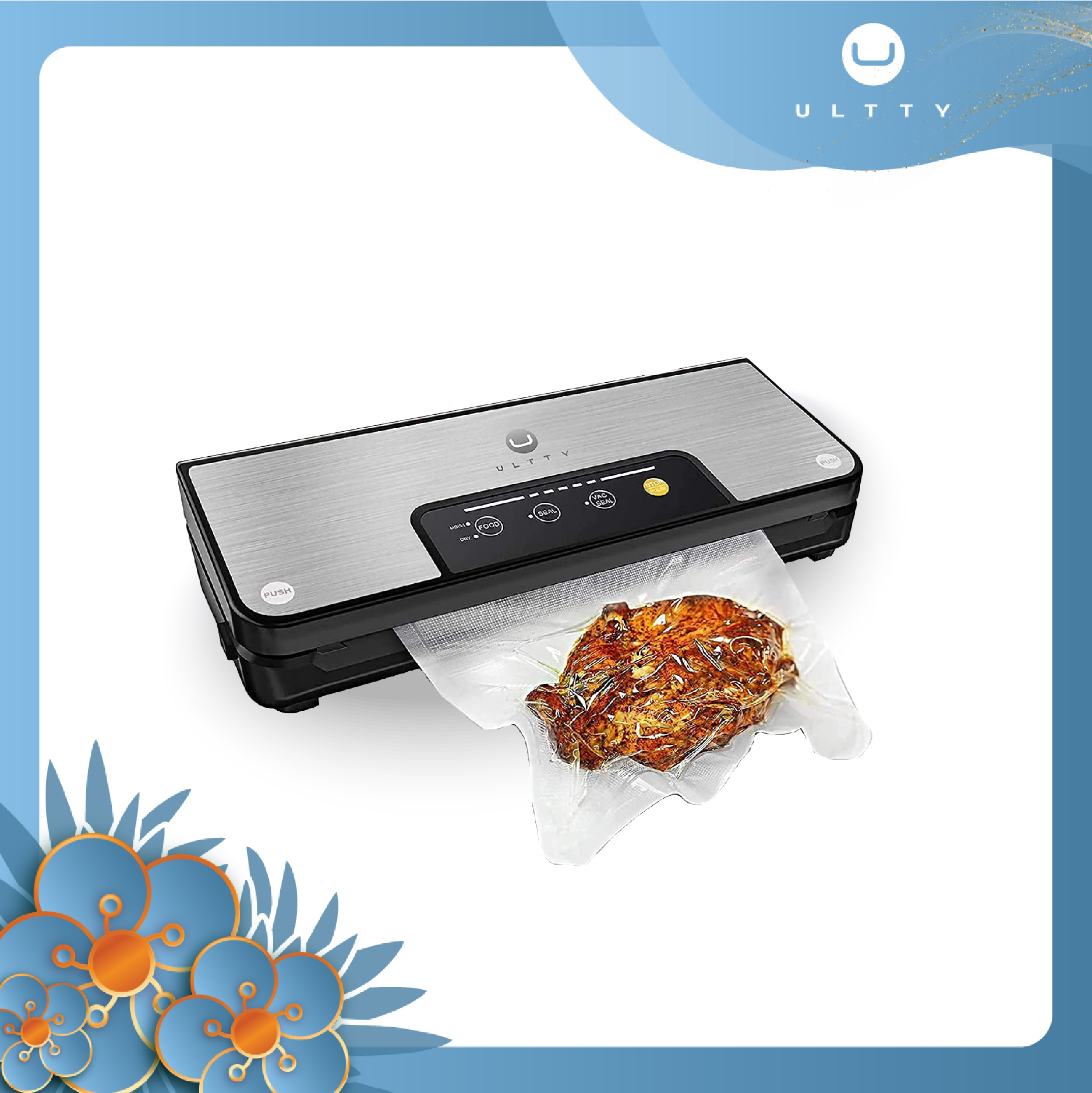 ULTTY VS6602 Food Vacuum Sealer For Home, High Suction Performance, Aspiration Time Only 8 – 10s