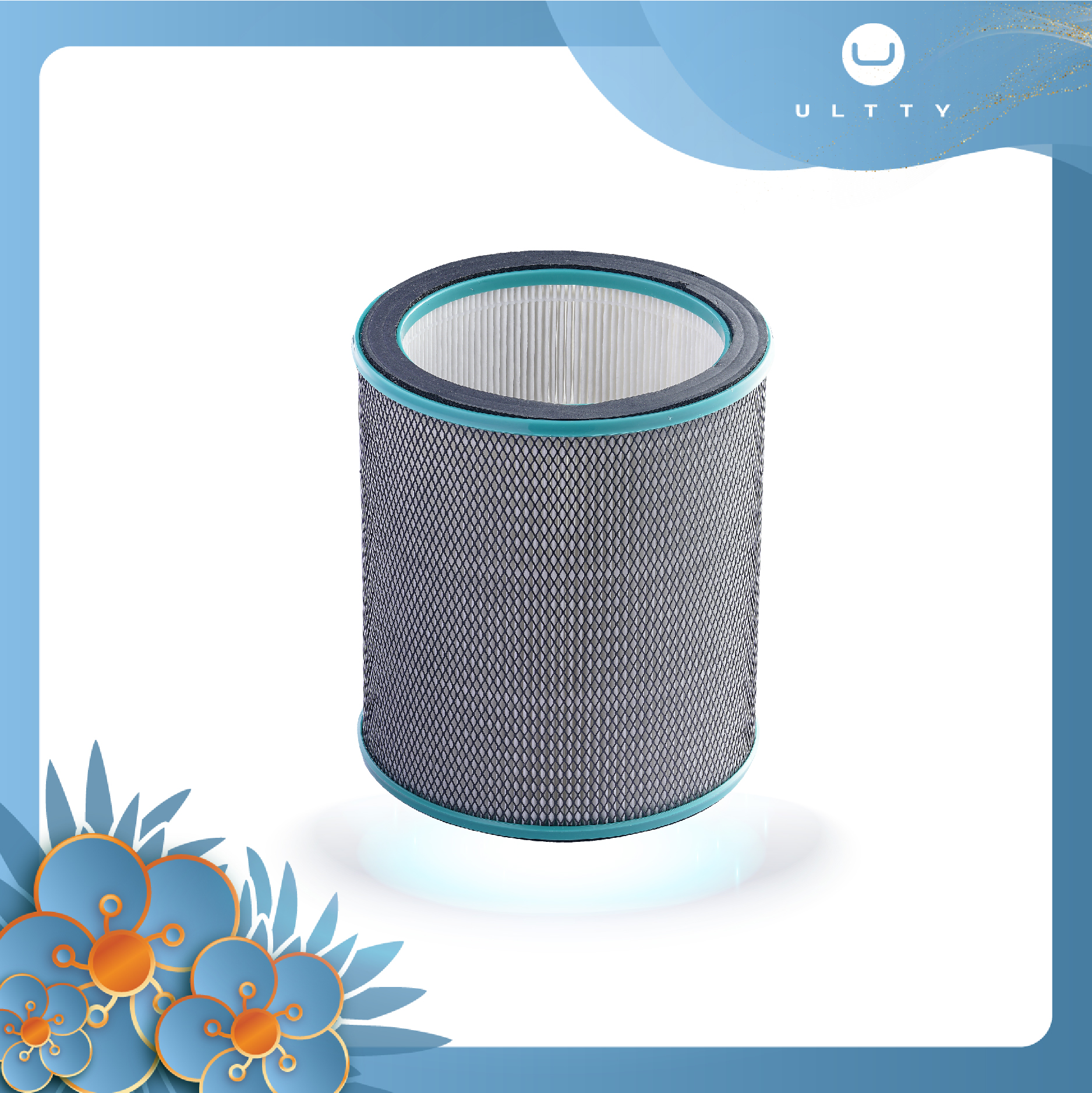 ULTTY HEPA H14 filter system for Ultty CR022 Humidified air filter fan