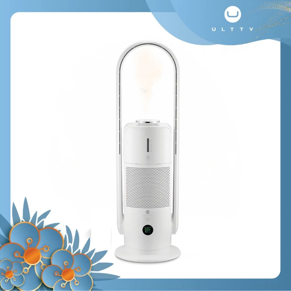 ULTTY SKJ-CR022 Humidified Air Purifier Fan, UV Sterilization, Air Boost Technology, 9-Stage Cooling Mode, HEPA Filter H14 Removes 99.97% Fine Dust, Bacteria, Viruses, Humidity Compensation 3 Grant