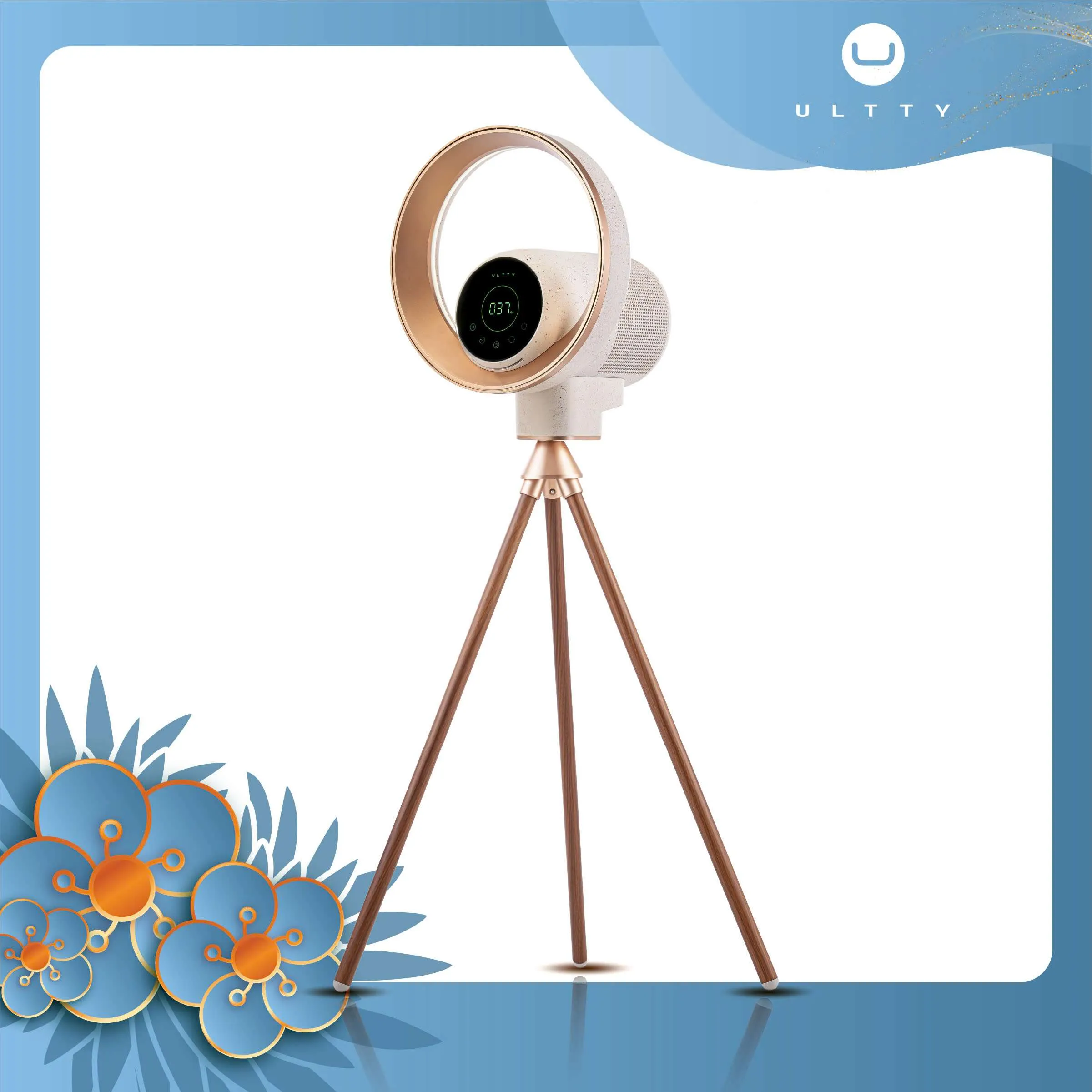 U ULTTY BB Róse Champagne – Air Purifier Fan with Antibacterial Technology